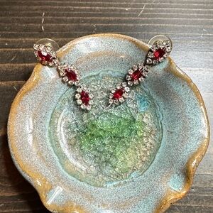 Vintage Red Crystal Earrings